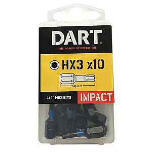 Dart 6 x 50mm Hex Impact Driver Bit (Pack of 10) DI50HX5-10