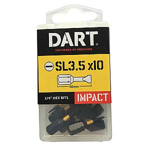Dart 6.0 x 50mm Slot Impact Driver Bit (Pack of 10) DDI50SL60-10