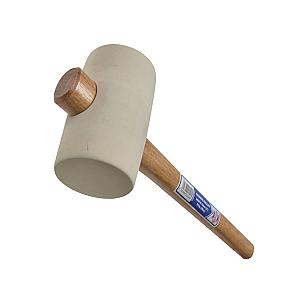 Faithfull Rubber Mallet White (20oz) Hickory Shaft