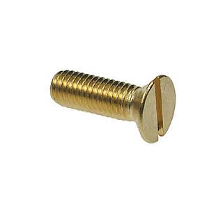 M5 x 50 Brass Counkersunk Slotted Screw, Self Colour, DIN 963