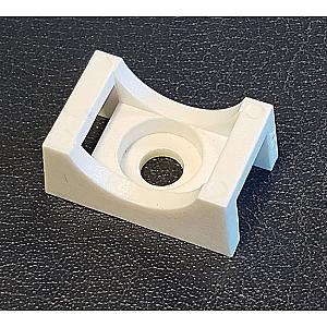 White 23x14x9mm 5mm Hole Screw on Cable Tie Mount