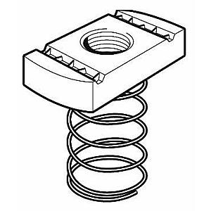 M4 Long Spring Channel Nut, Steel Bright Zinc Plated. Unistrut compatible