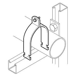 2 Part Pipe Clamp For Pipe 11.90 - 13.50mm, Mild Steel, Pre-Galvanised, Unistrut Part No. M1110