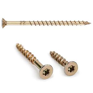 8.0 x 80mm T40 Index Extra Long Countersunk Head Woodscrew Zinc & Colour, TEXBT80080