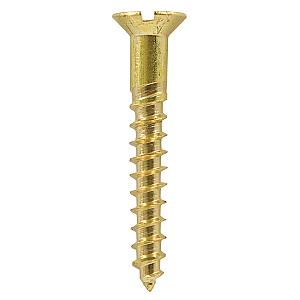 8 x 1" 1/2 Countersunk Head Slot Brass Wood Screw