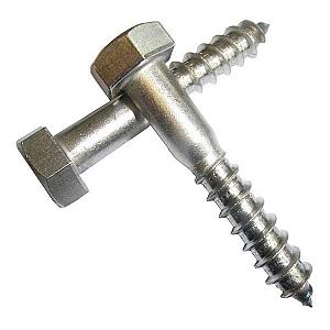 M10 x 110 Stainless Steel Hexagon Head Coach Screw A2 DIN 571
