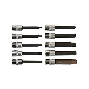 Laser 10 Piece 1/2" Drive 100mm Long Hex Drive Bit Set 7162