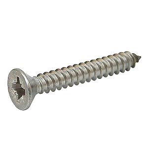 14 x 1" 3/4 (6.3 x 45mm) Countersunk Pozi No.3 AB Self Tapping Screw Stainless Steel A2 (304)