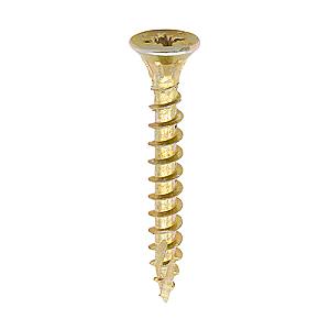 3.5 x 25 Timco C2 Strong Fix Premium Woodscrew, Countersunk Pozi, Steel Zinc / Yellow Plated 35025C2