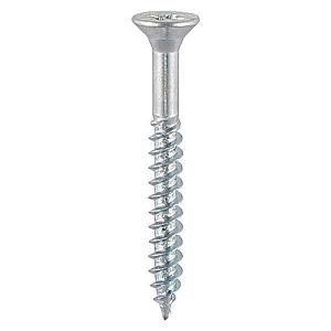 10 x 2" (4.8 x 50mm) Timco Twin-Thread Countersunk Pozi Woodscrews, Bright Zinc Plated, 00102CWZ