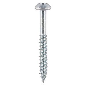 No.10 x 2" (4.8 x 50mm) Timco Woodscrew, Twin-thread Round Head Pozi No.2 (Boxed in 200's, Outer case of 3000) 00102CRWZ