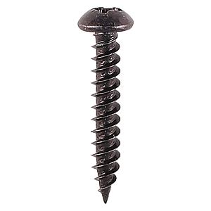 No.6 x 5/8" (3.5 x 16mm) Timco Blackjax Woodscrew, Twin-thread Round Head Pozi No.2, Black Passivated (Boxed in 200's, Outer box of 1000) 00658BJC