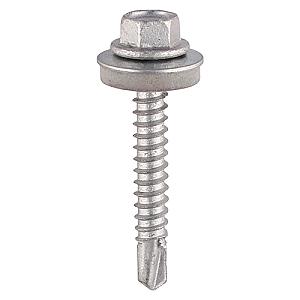 5.5/6.3x82mm Composite Light Section Steel (5mm) Screw with 16mm fixed washer, Bright Zinc Plated