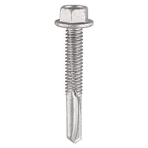 Timco 5.5 x 100mm Self Drill Screws, Metal To Metal, Ruspert Silver Plated H100