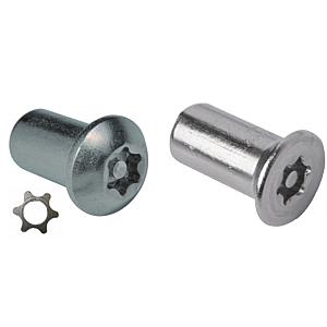 6 Lobe Pin Barrel Security Nuts Stainless Steel