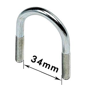 U - Bolts 3/4" Nominal Bore, 27mm Width Between Legs, Stainless Steel (M6) Bolt only