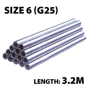 Steel Galvanised Handrail Tube, Size 5 (G20), OD 26.9mm ID 20mm x 3.0M (Kee Klamp Compatible)