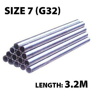 Steel Galvanised Handrail Tube, Size 6 (G25), OD 33.7mm ID 25mm x 3.2M (Kee Klamp Compatible)