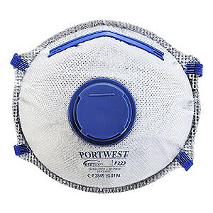 Portwest P251 - FFP2 Valved Fold Flat Respirator Face Mask (Pack of 20)