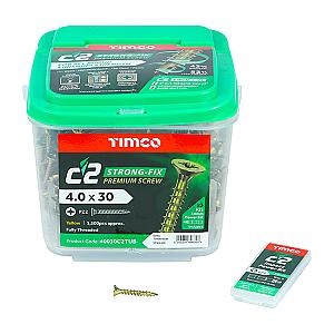 Timco Countersunk Recess C2 Strong Fix Premium Multi-Purpose Woodscrews