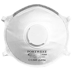 Portwest P201 - FFP2 Valved Cup Flat Face Mask (Pack of 10)