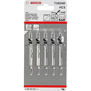 Bosch T144D 100mm Jigsaw Blade for wood 5-50mm (Pack Of 5) P/No. 2 608 630 040