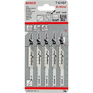 Bosch T101AO 83mm Jigsaw Blade for wood 1.5-15mm (Pack Of 5) P/No. 2 608 630 031