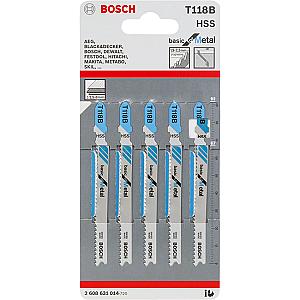 Bosch T118A 67mm Jigsaw Blade for metal 1-3mm (Pack Of 5) P/No. 2 608 631 013