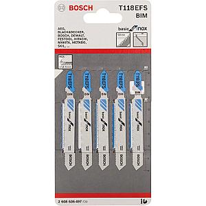 Bosch T118GFS 83mm Jigsaw Blades for Inox pack of  P/No 2 608 636 496