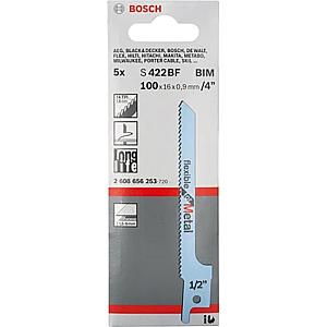 Bosch S1122AF 225mm Sabre Saw Blade flexible for metal (Pack of 5) P/No. 2 608 656 018