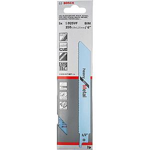 Bosch S925VF 150mm Sabre Saw Blade heavy for metal (Pack of 5) 2 60 657 407
