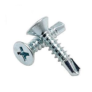 4.8 x 70 Thin Sheet Countersunk No.2 Phillips Steel Self Drill Screws, Bright Zinc Plated