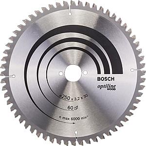 Bosch 250 x 30 x 40 Optiline Wood Circular Saw Blade P/No. 2 608 640 643