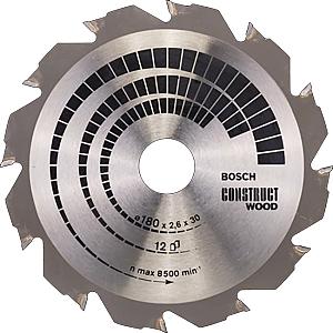 Bosch 150 x 20/16 x 12 Teeth Construct Wood Circular Saw Blade P/No. 2 608 641 199