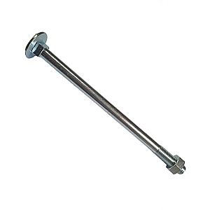 M12 x 200 (40mm thread) Mild Steel Carriage / Coach / Cup Square Bolts, c/w Hexagon Nut Zinc Plated, DIN 603/934