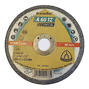 Klingspor Kronenflex 100mm x 16mm x 1.0mm Metal Cutting Disc Premium Quality Art. 202402
