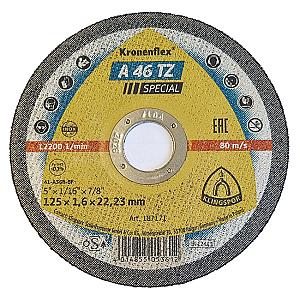 Klingspor Kronenflex 125mm x 22mm x 1.6mm Metal Cutting Disc. Premium Quality. Art. 187171