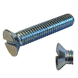 M3.5 x 12 Countersunk Slot Machine Screw, Mild Steel Bright Zinc Plated, DIN 963