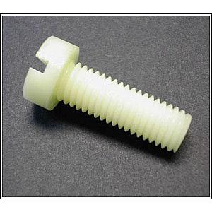 M6 x 10 Cheesehead Slotted Nylon Screw Grade 66 Natural DIN 84