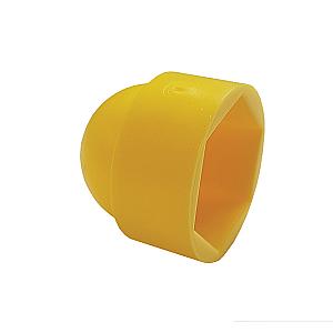 M6 (10mm) Nut Cover Cap, Yellow Plastic Polyethylene. Similar to Ral 1021