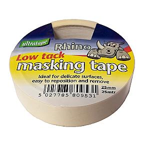 25mm x 25 Metre Low Tack Masking Tape
