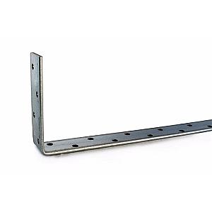 Heavy 900mm overall length, bent at 150mm Galvanised Builders Restraint Strap, 30mm Wide x 4mm Thick, 6mm holes