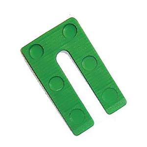 45 x 75mm Green Plastic Wedge Packers, Pack of 100, Polypropylene