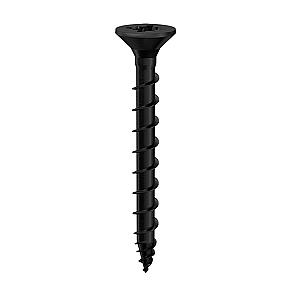 Exterior-Tite 4 x 30mm Countersunk Pozi PZ2 Woodscrew, Net Coat Black. TFETCB4030