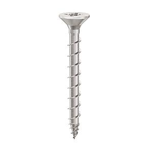 Exterior-Tite 4.5 x 50mm Countersunk Pozi PZ2 Woodscrew, Net Coat Silver. TFETCS4550