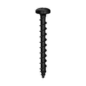 Exterior-Tite 4 x 25mm Pan Pozi PZ2 Woodscrew, Net Coat Black. TFETPB4025