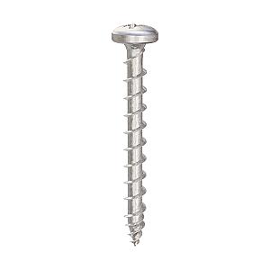 Exterior-Tite 4 x 30mm Pan Pozi PZ2 Woodscrew, Net Coat Silver. TFETPS4030