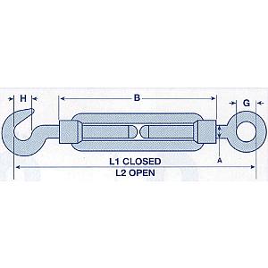 Turnbuckle Straining Hook & Eye